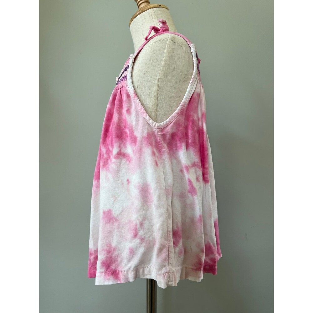 Girls Tye Dye Sleeveless Pink & White Halter Top Shirt Blouse sz 6/7 - Picture 2 of 4